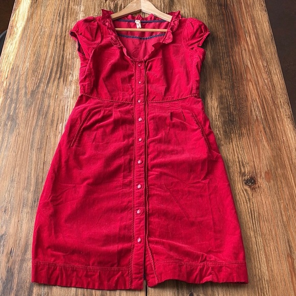 Perfect Dress for the fall! Red Corduroy iress bought at Anthropology - Picture 5 of 16